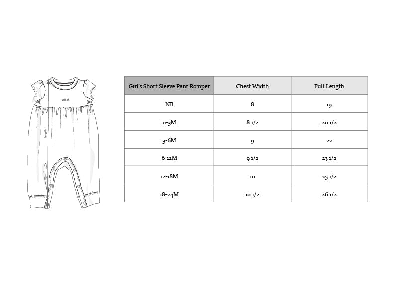 Baby Girl Short Sleeve Pant Romper In Rainbow Hearts