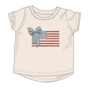 Girl's Short Sleeve Tee In American Flag