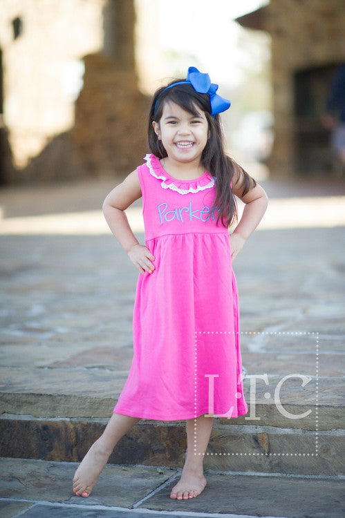 Girls Sleeveless Dress With Lace (discontinued - Sale)