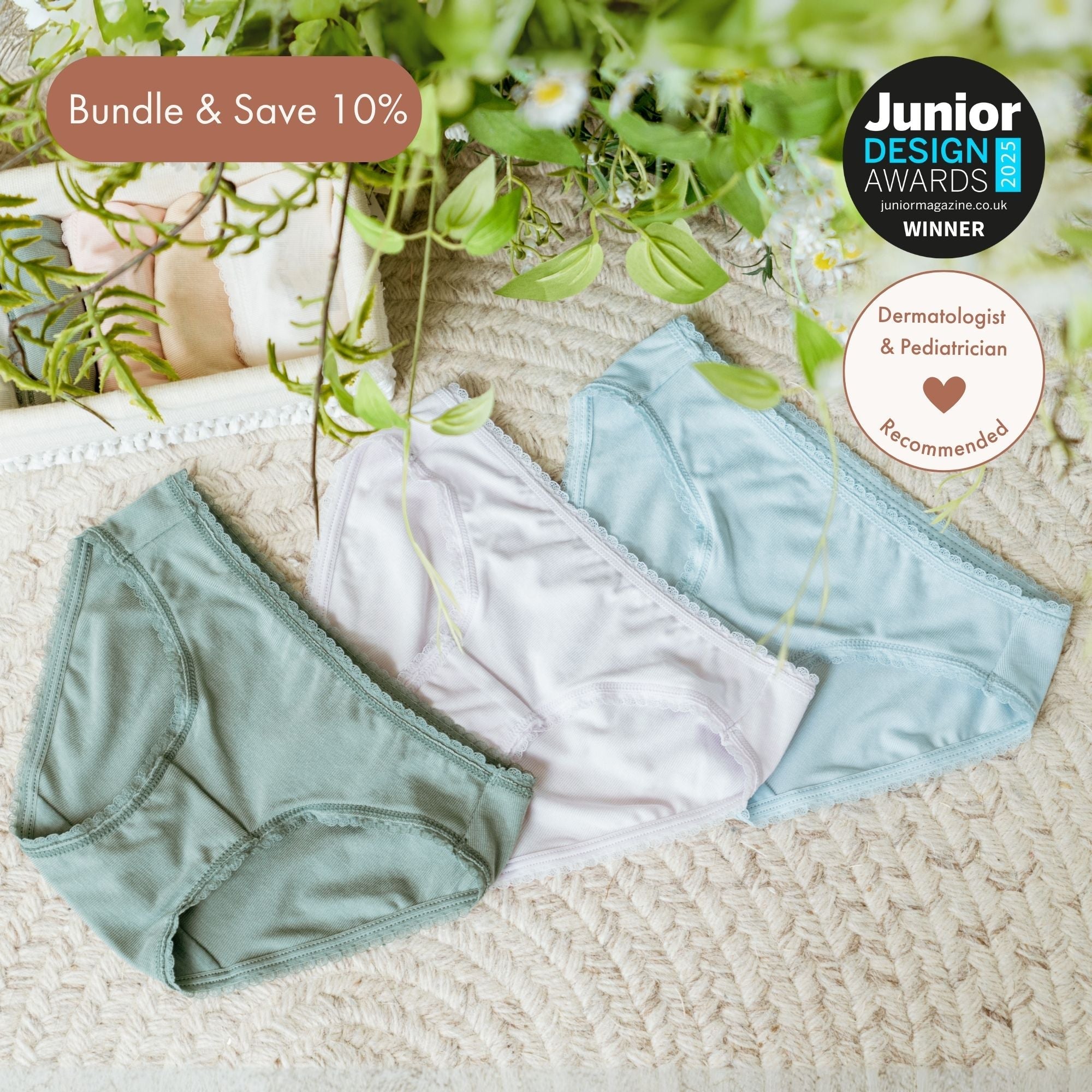 Teens' Girls Wedgie-free Panty Briefs - Set Of 3