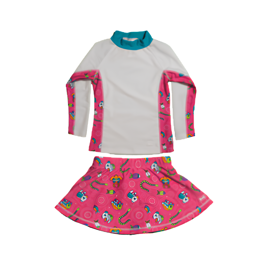 Girls 2 Long Sleeve Rashguard Set