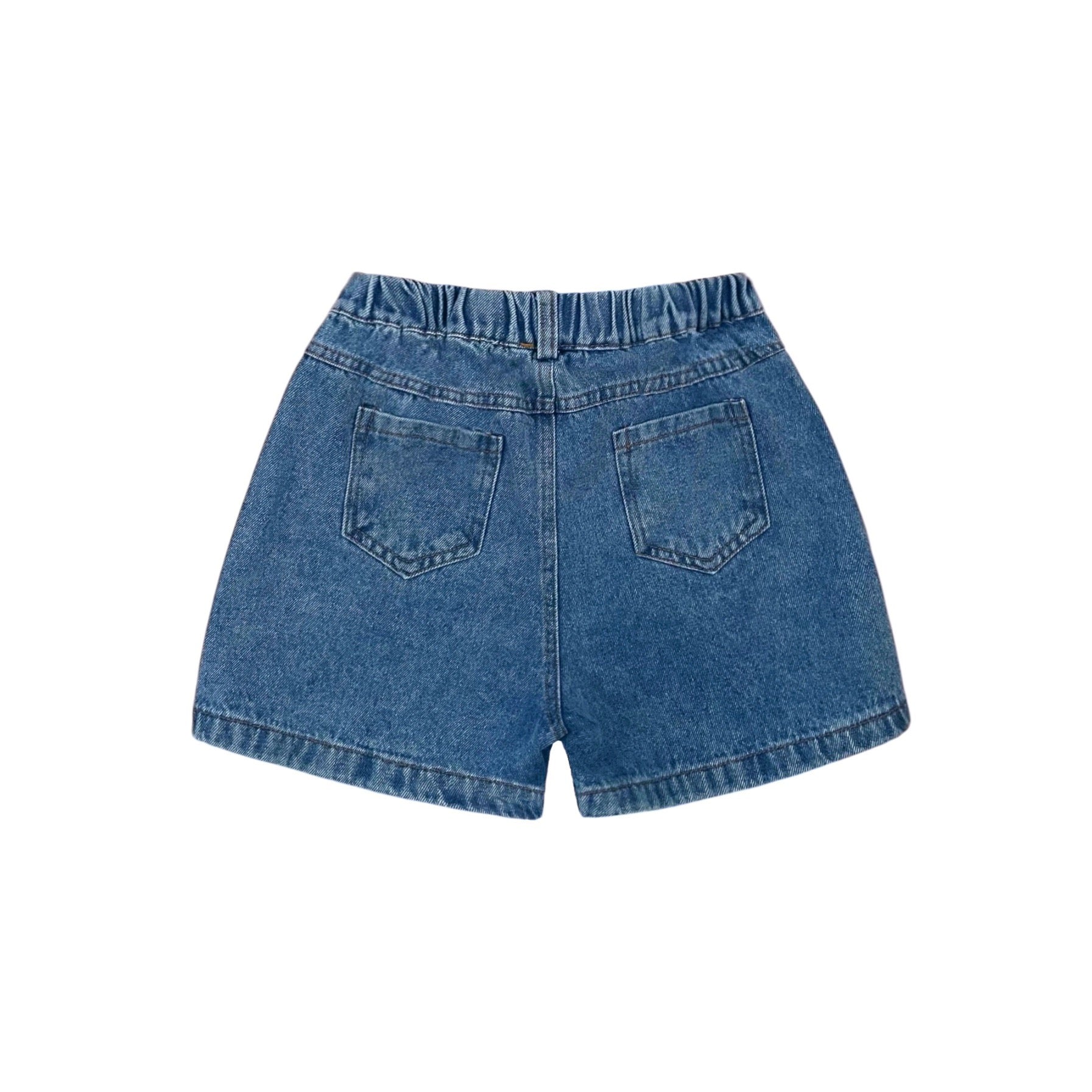 Girls' Denim Bow Skort In Medium Wash