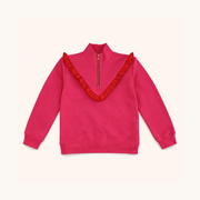 Girls' Half Zip In Pink/red