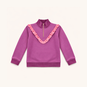 Girls' Half Zip In Purple/pink