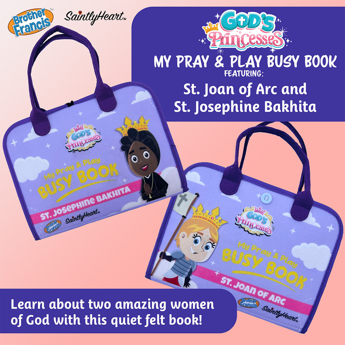 God's Princesses Vol. 1 Felt Busy Book - St. Joan Of Arc And St. Josephine Bakhita