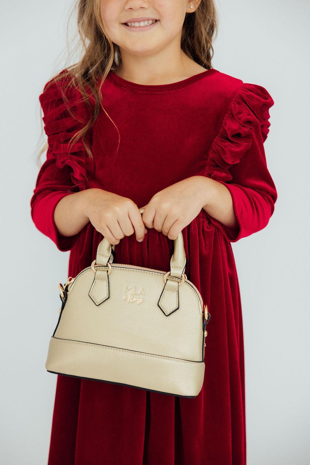 Sale Gold Metallic Girl's Crossbody Purse