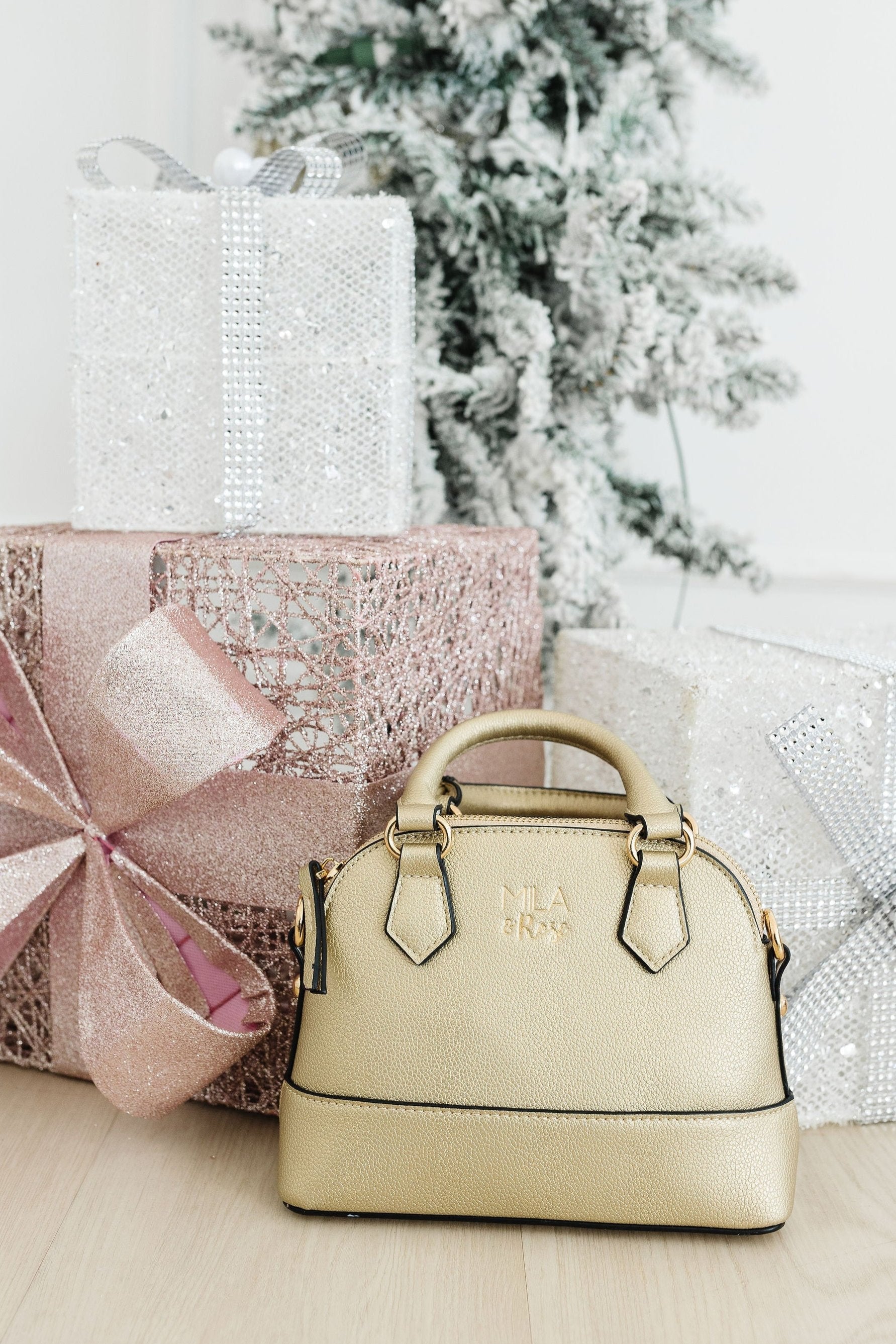 Sale Gold Metallic Girl's Crossbody Purse