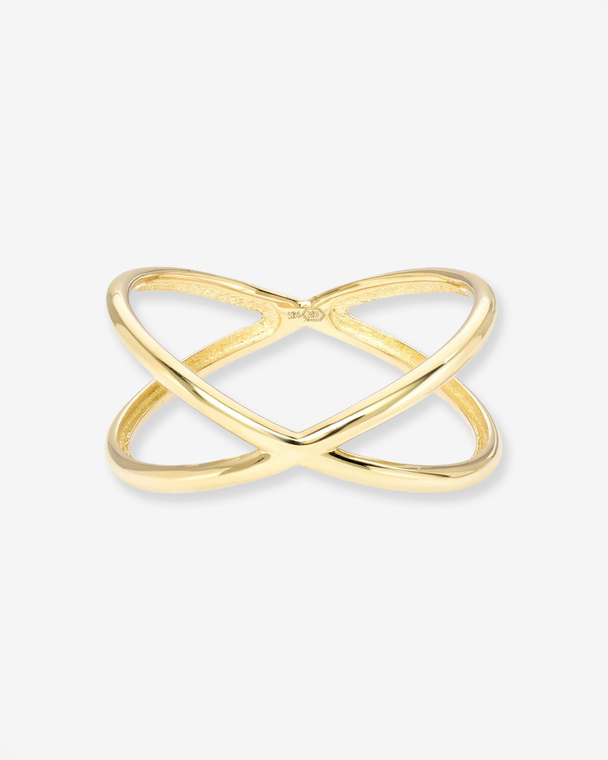 14k Gold X Ring