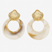 Kenle Shell Earring-marble