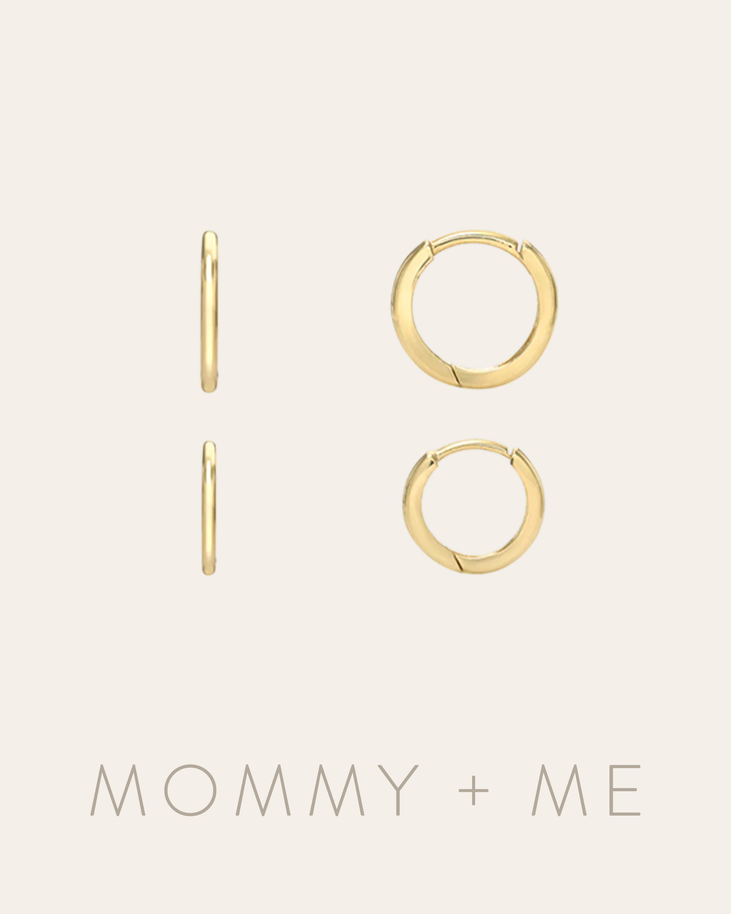 14k Gold Huggies - Mommy + Me