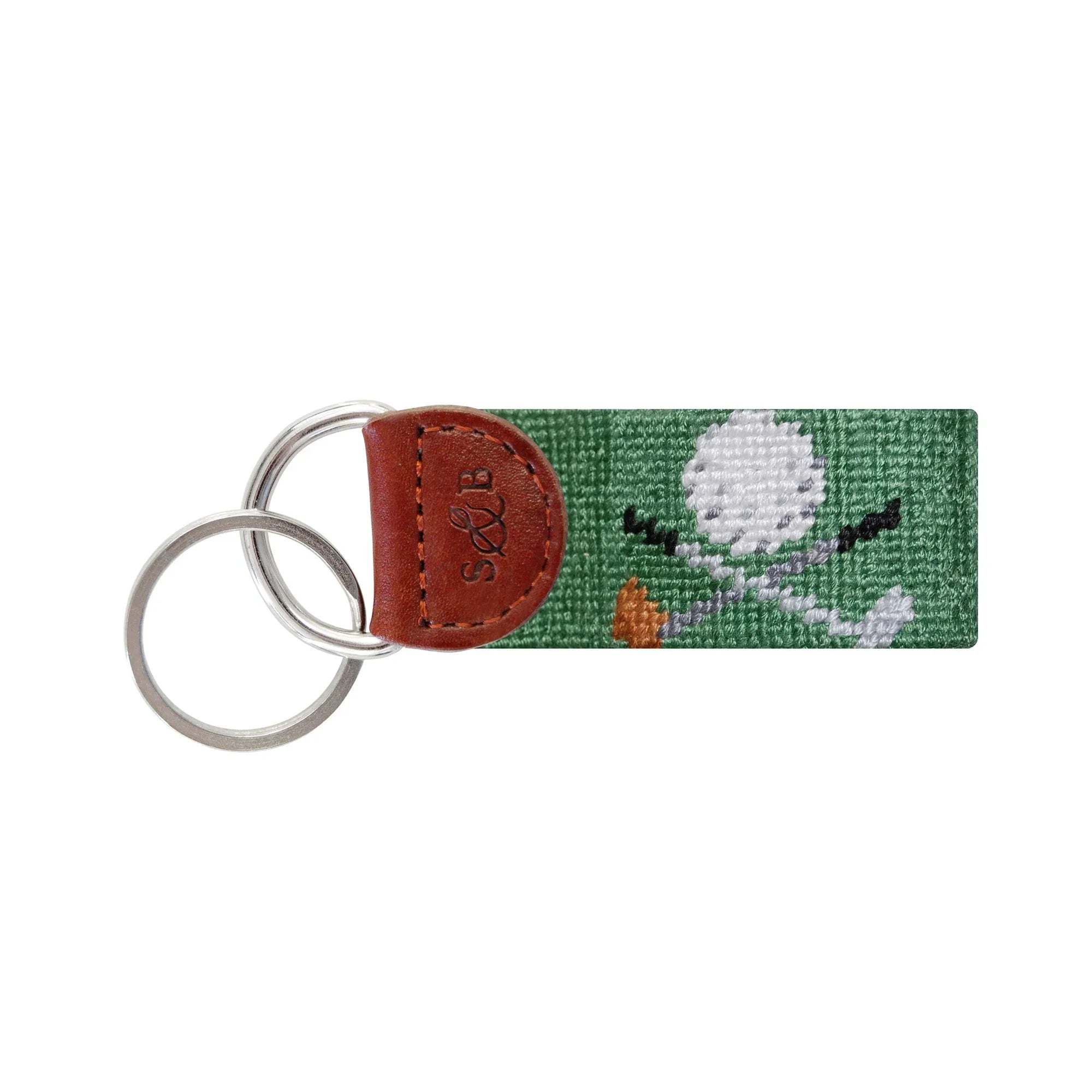 Crossed Clubs Key Fob - Sage Green