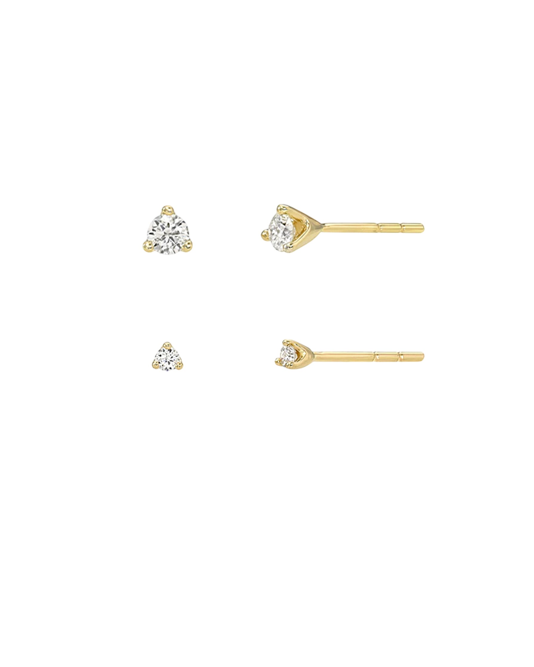 3 Prong Diamond Studs - Mommy + Me