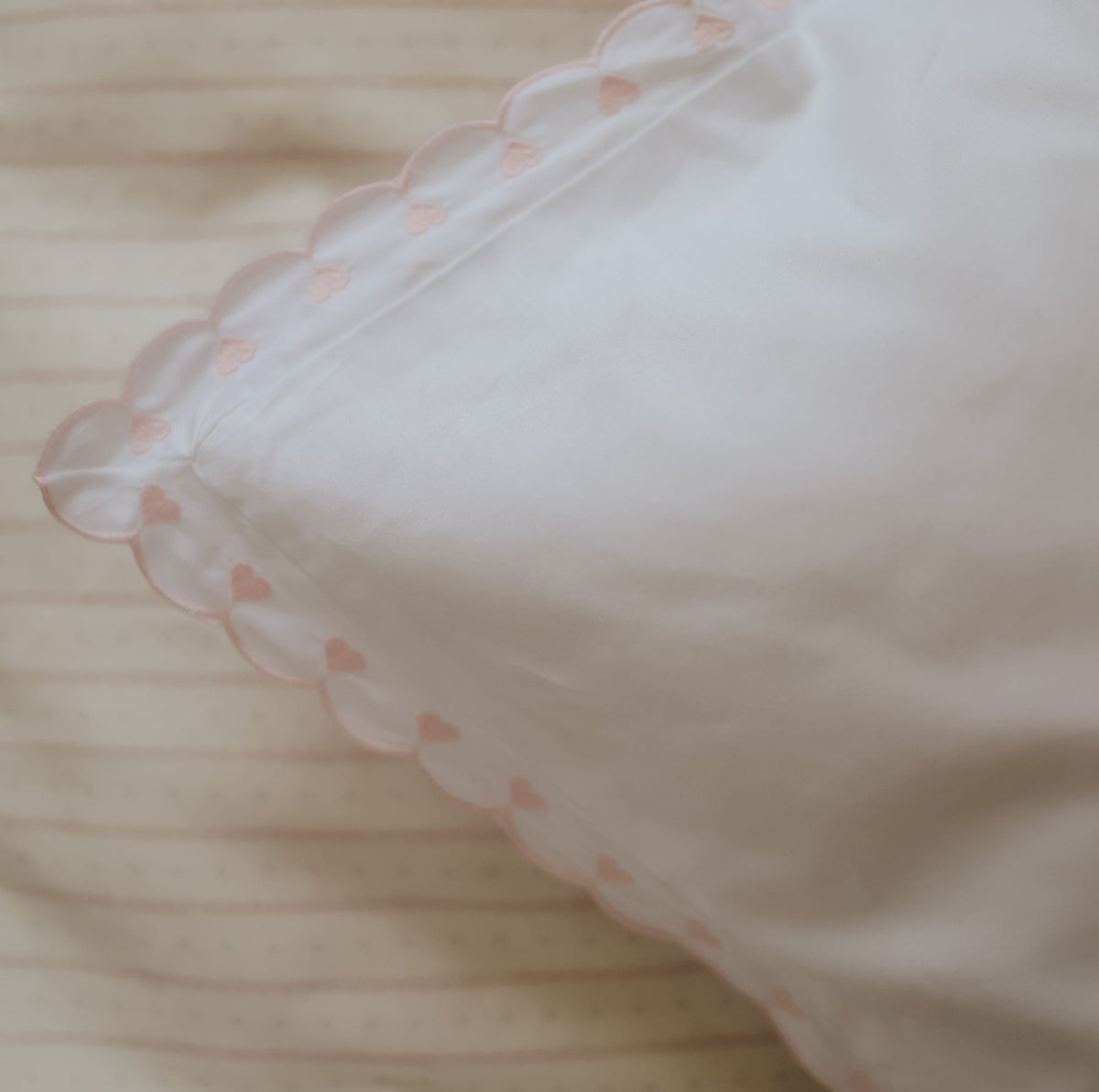 Embroidered Hearts Toddler Pillow - Pink