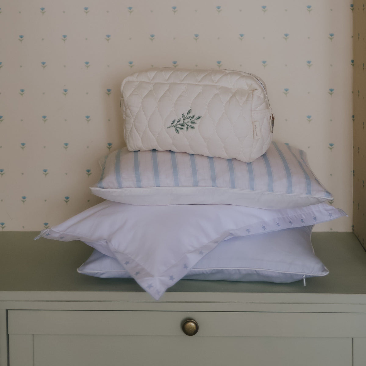 Classic Piped Toddler Pillow - Blue