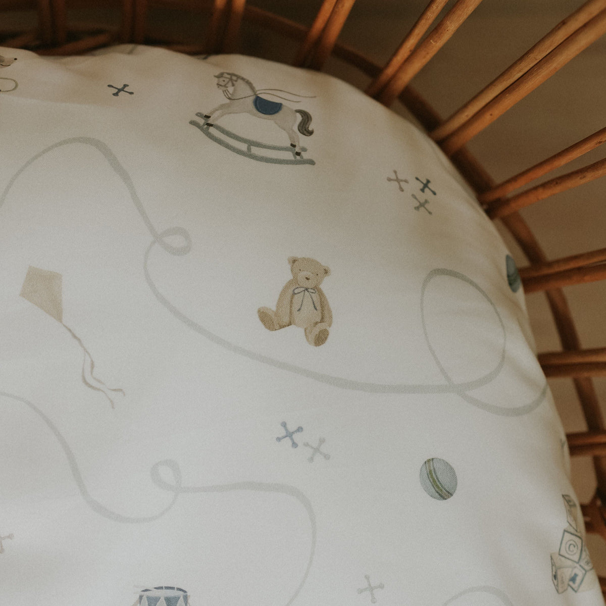 Little Toy Chest Crib Sheet - Blue