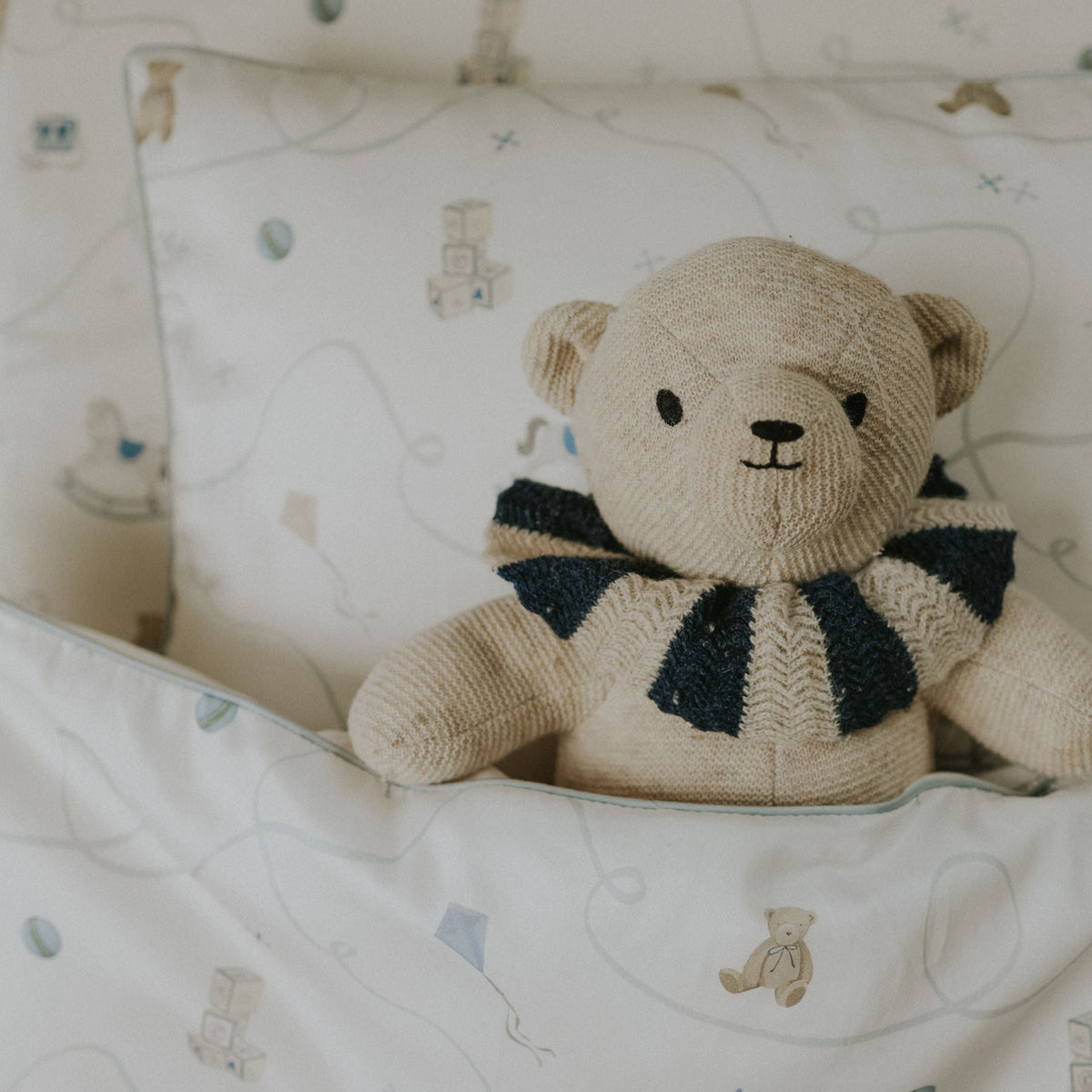 Little Toy Chest Toddler Pillow - Blue