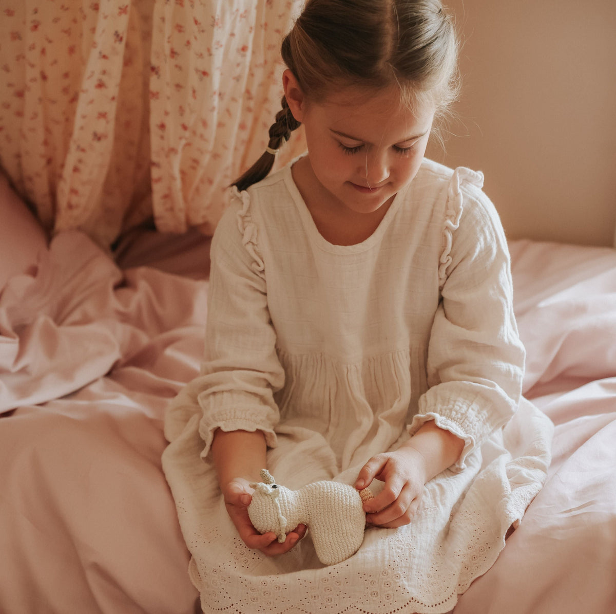 Scalloped Starlight Toddler Duvet - Rose