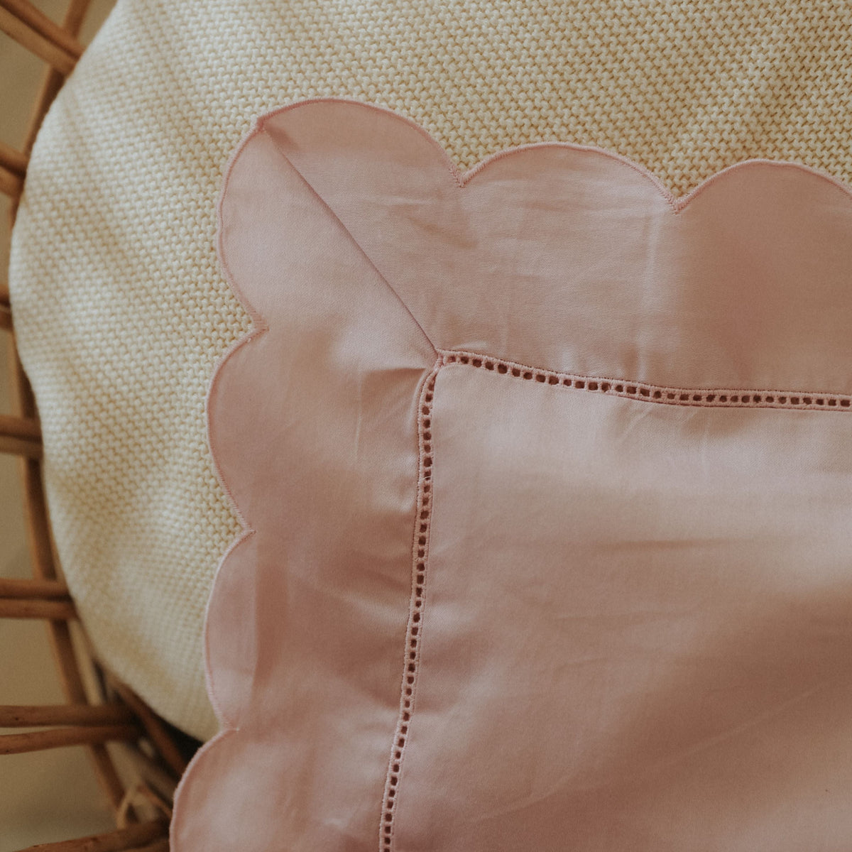 Scalloped Starlight Toddler Pillow - Rose
