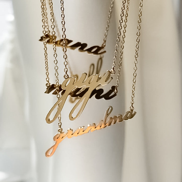 Nana Script Necklace