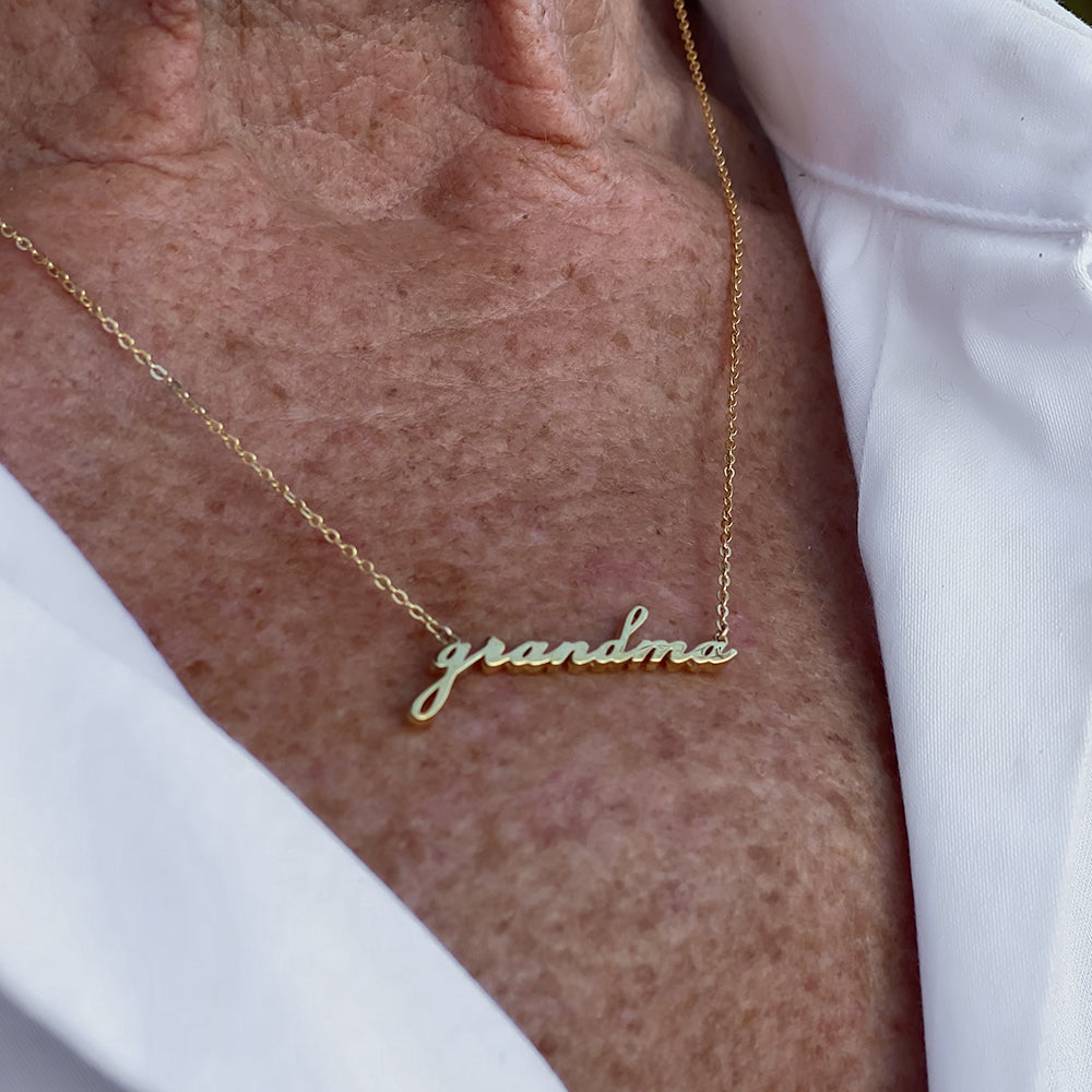 Grandma Script Necklace