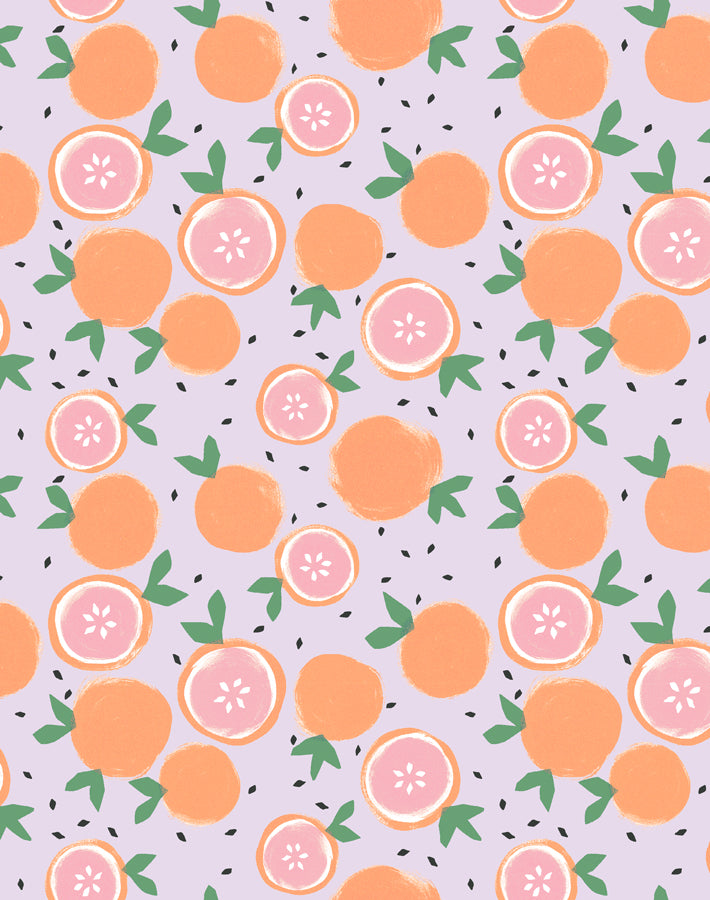 'grapefruit' Wallpaper By Tea Collection - Lavender