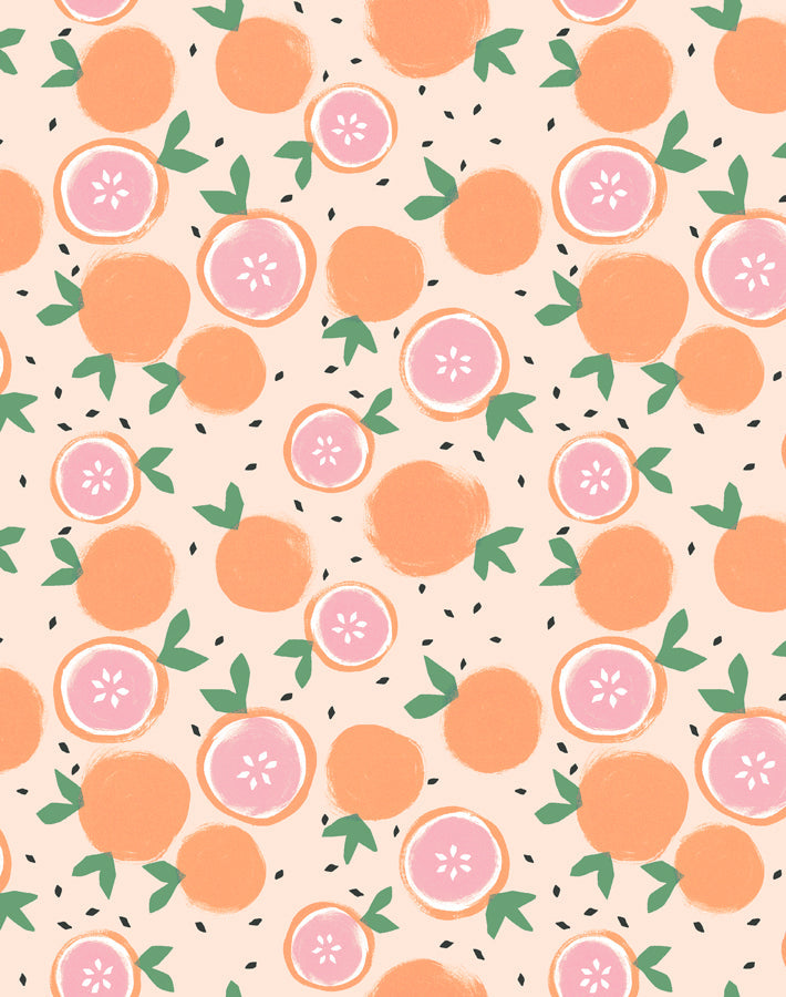 'grapefruit' Wallpaper By Tea Collection - Peach