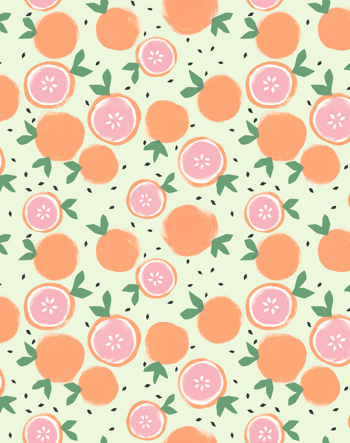 'grapefruit' Wallpaper By Tea Collection - Pistachio