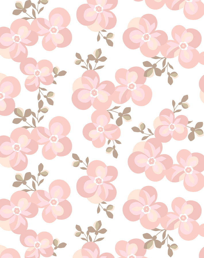 'graphic Flower' Wallpaper By Tea Collection - Ballet Slipper