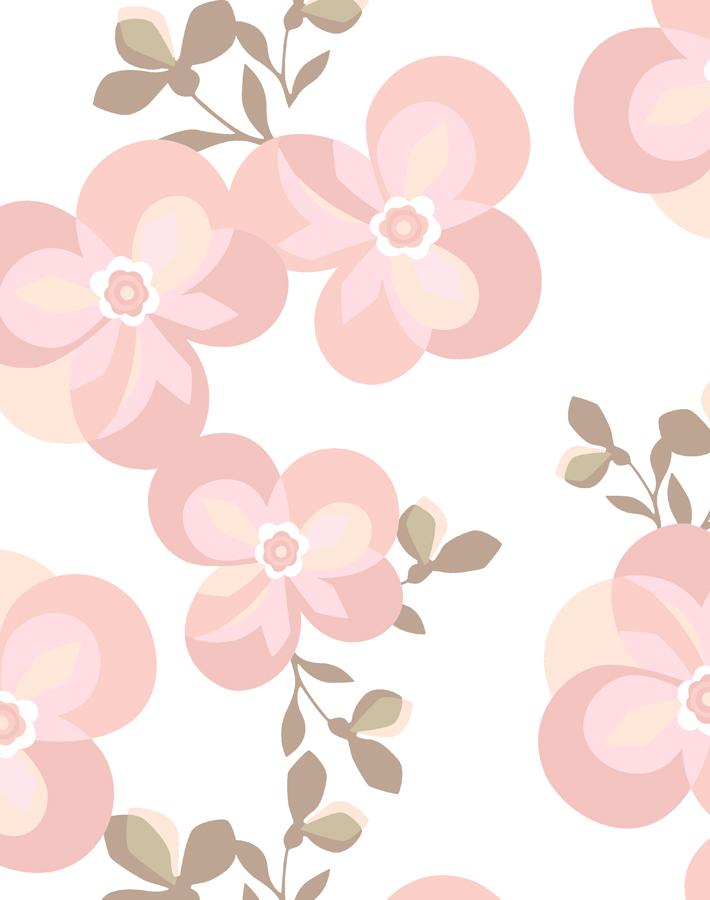 'graphic Flower' Wallpaper By Tea Collection - Ballet Slipper