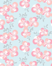 'graphic Flower' Wallpaper By Tea Collection - Pale Blue