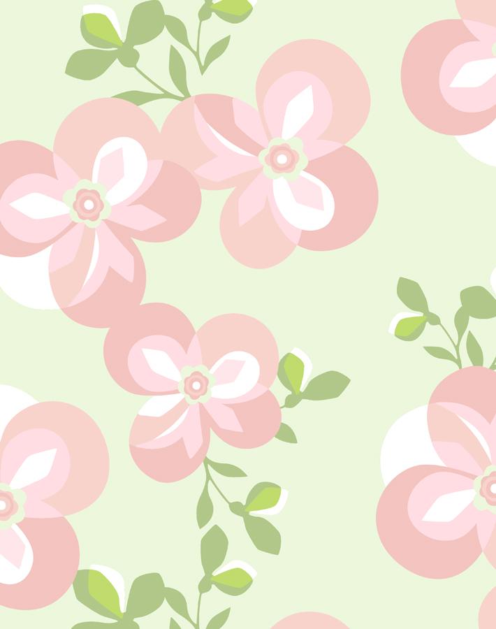 'graphic Flower' Wallpaper By Tea Collection - Pistachio