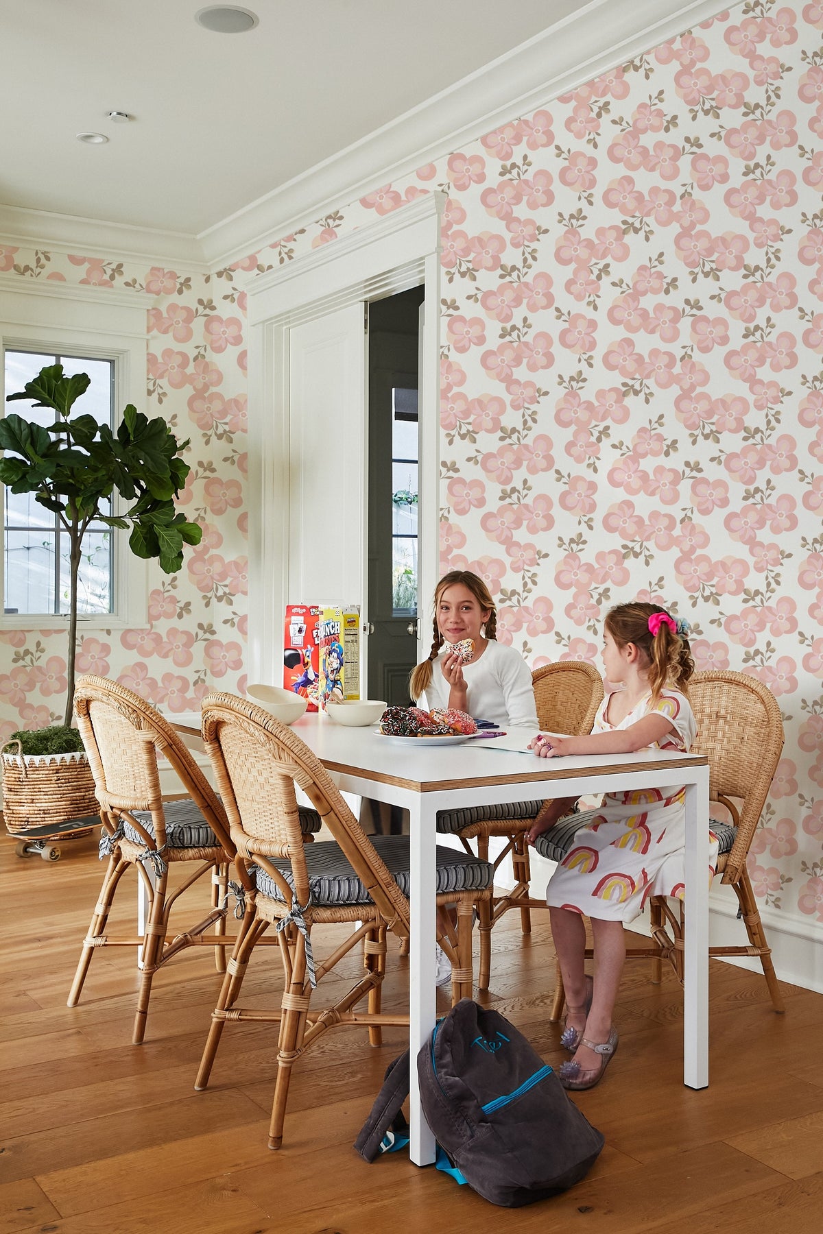 'graphic Flower' Wallpaper By Tea Collection - Ballet Slipper