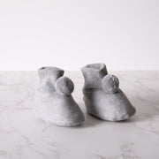 Pom Pom Baby Bootie Grey