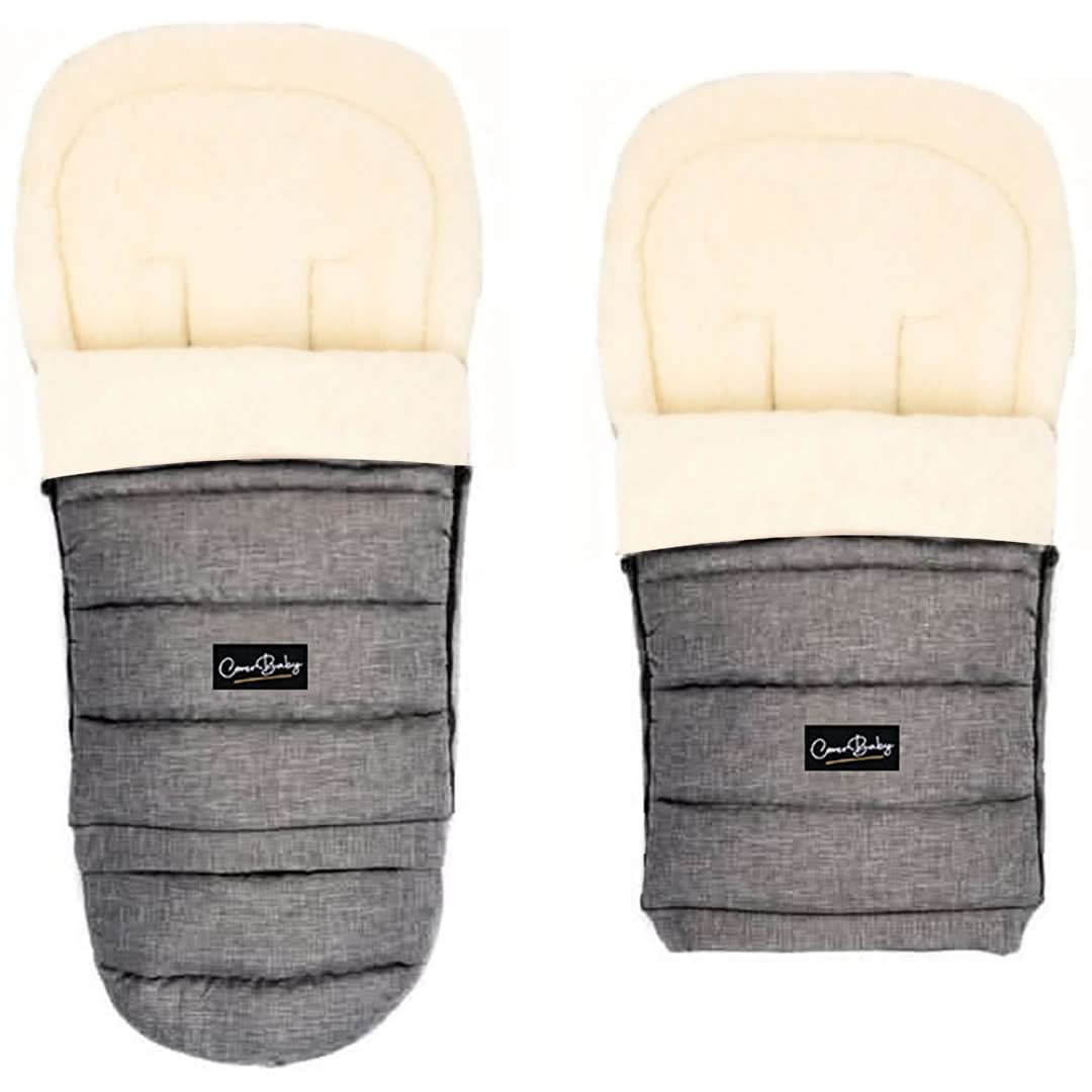 Gray Arctic Organic Wool Adjustable Footmuff