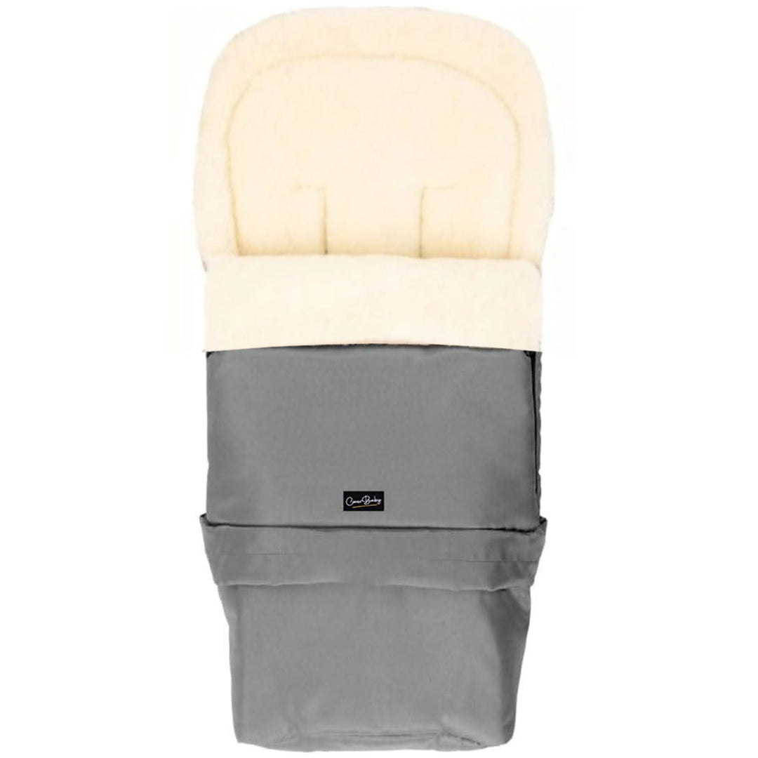 Gray Organic Wool Adjustable Footmuff