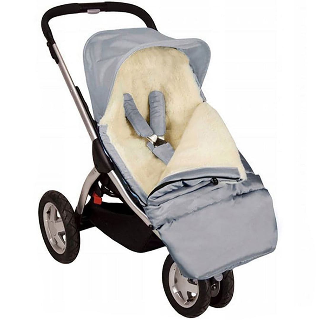 Gray Organic Wool Adjustable Footmuff