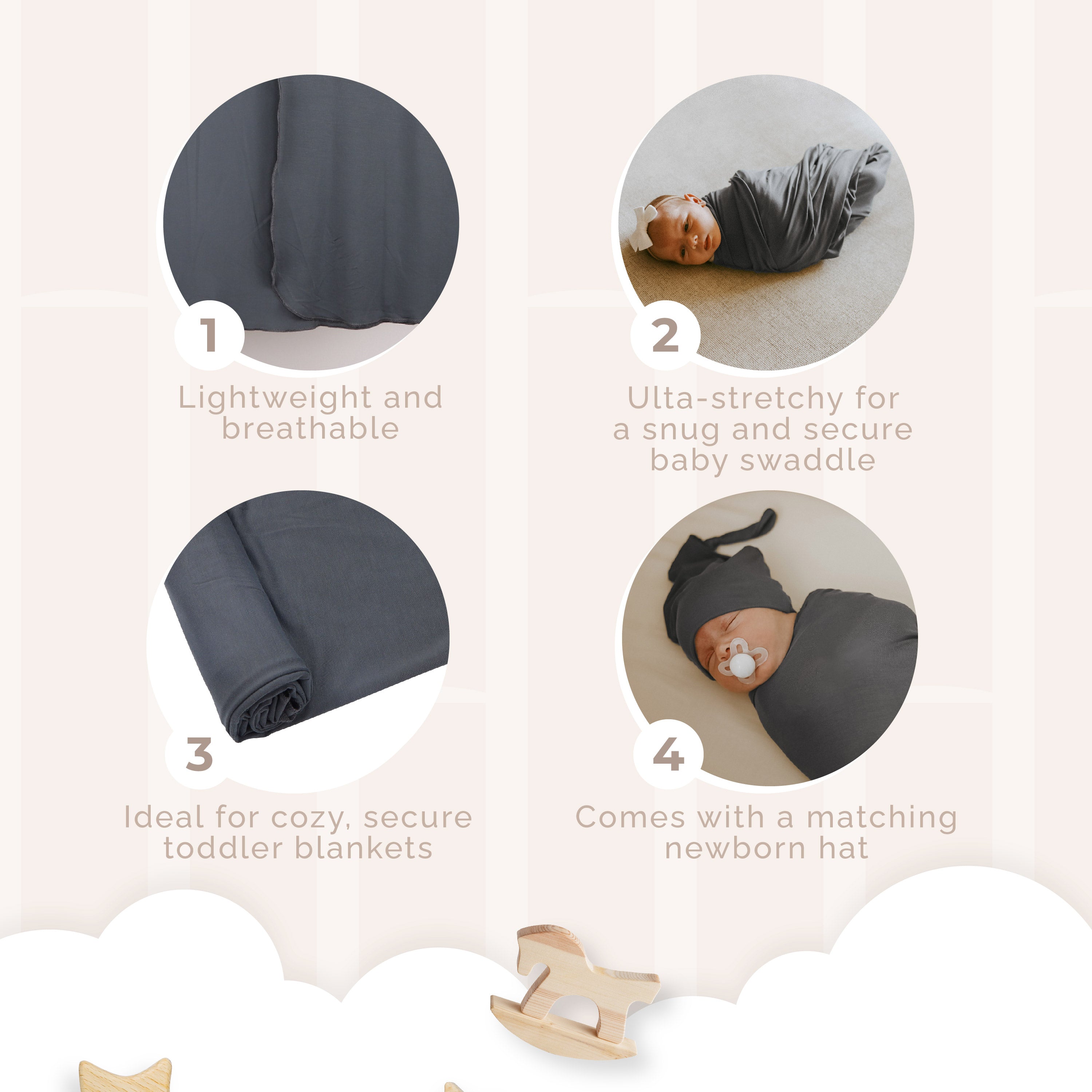 Baby Swaddle Blanket + Hat