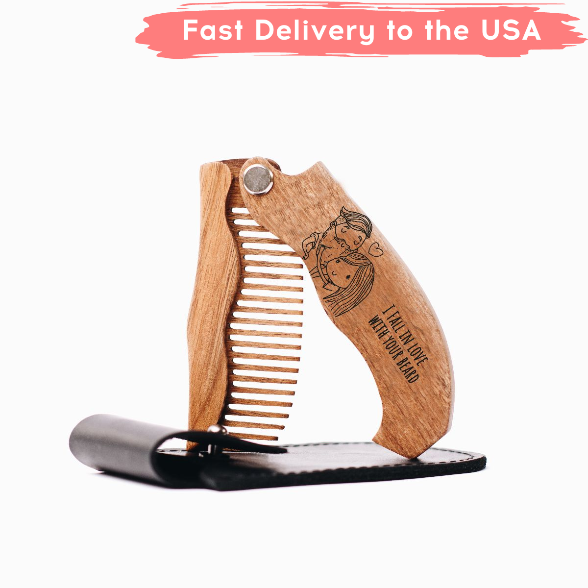 Wooden Beard Comb - Fall In Love 🔥
