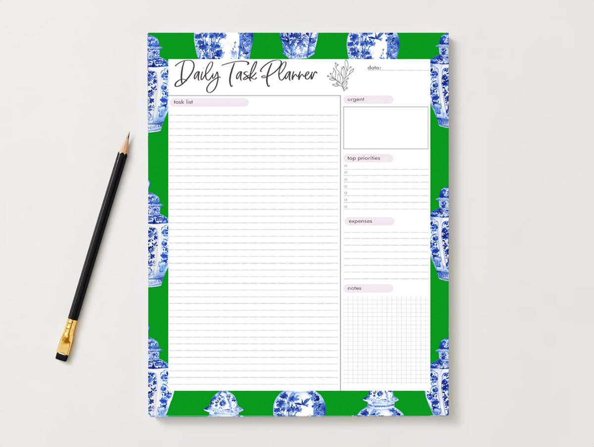 Ginger Jar Daily Planner - Green | Planner By Josil Paperie