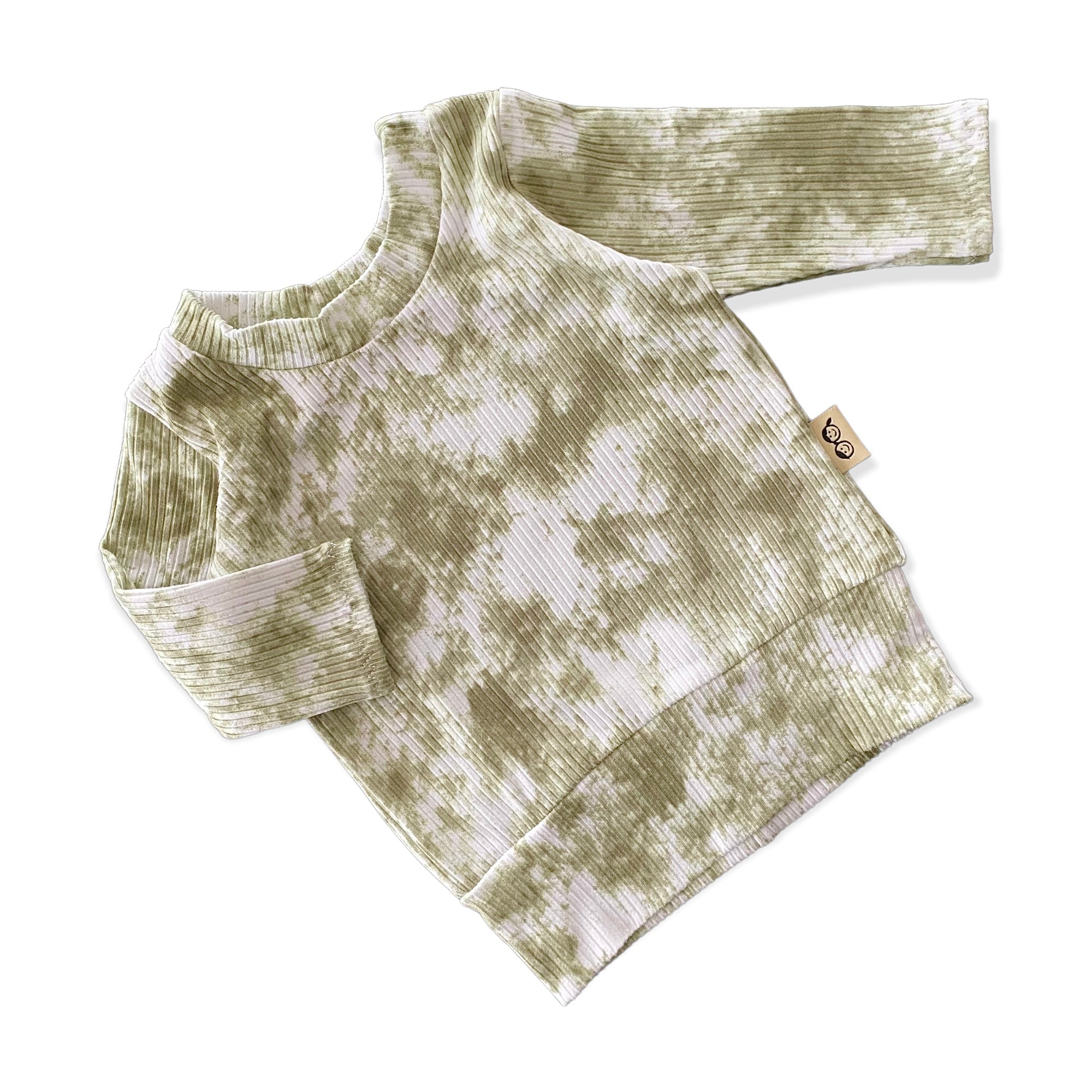 Green Tie Dye Ribbed Lounge Set