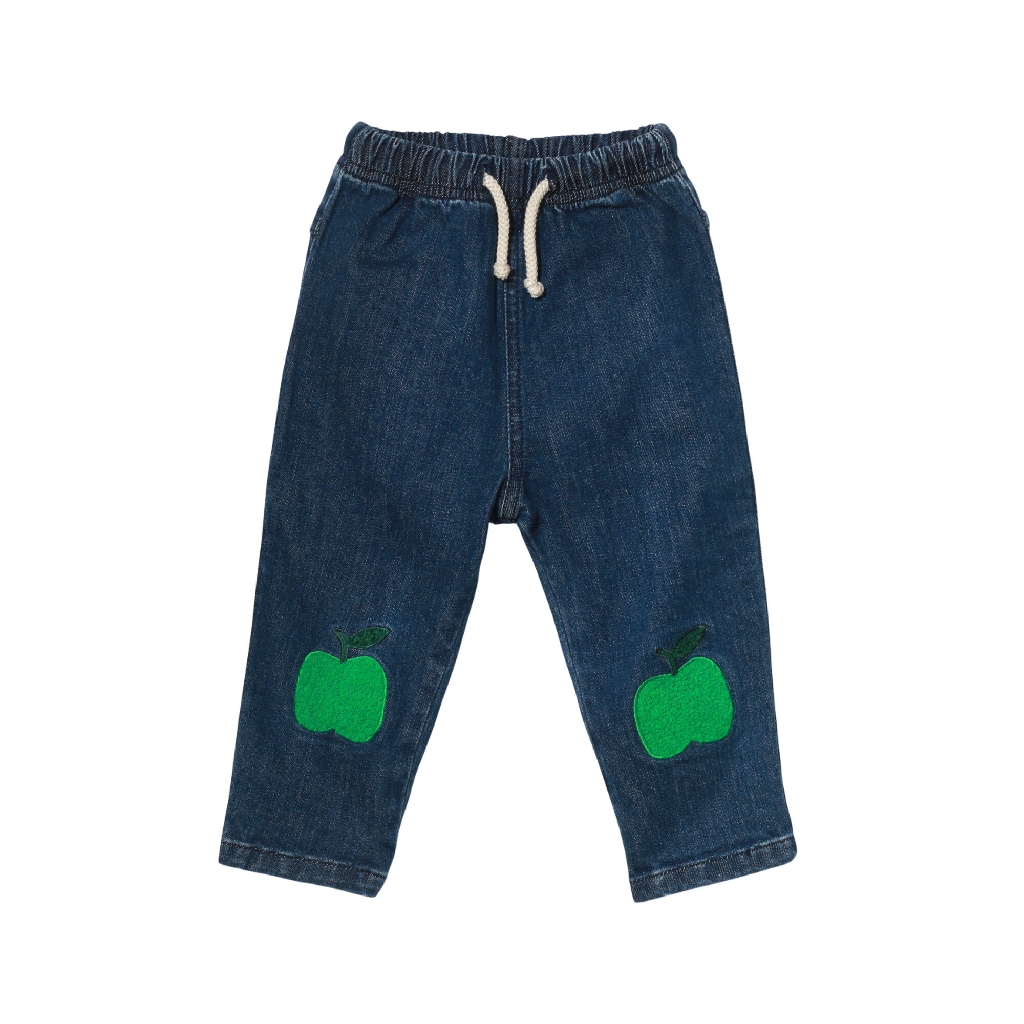 Recycled Denim Green Apple Patch Baby Pant
