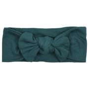Forest Green Ribbed Knotted Headband Bow