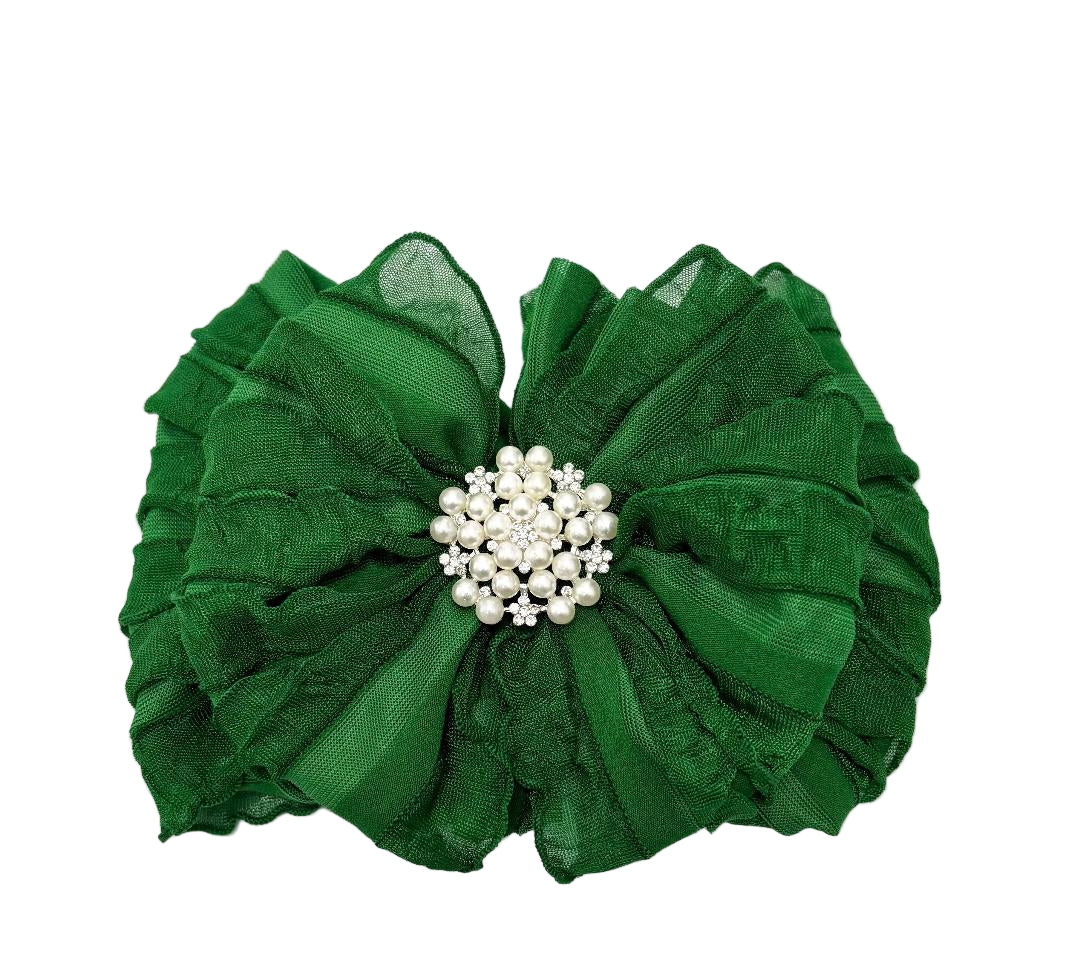 Pearl Embellished Signature Ruffled Baby Headband