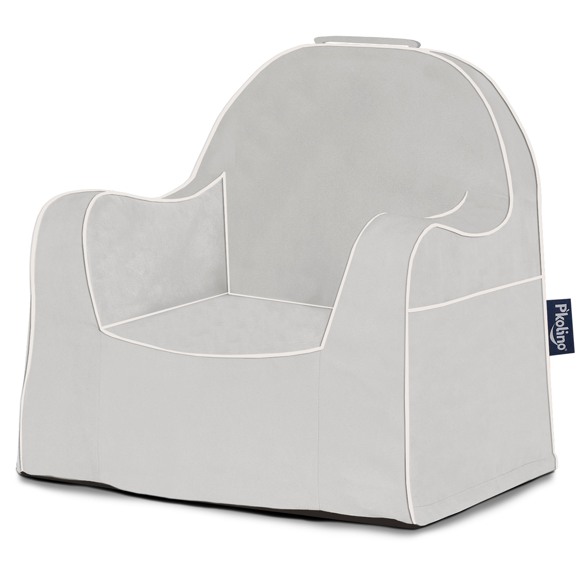 Little Reader Chair - Grey With White Piping