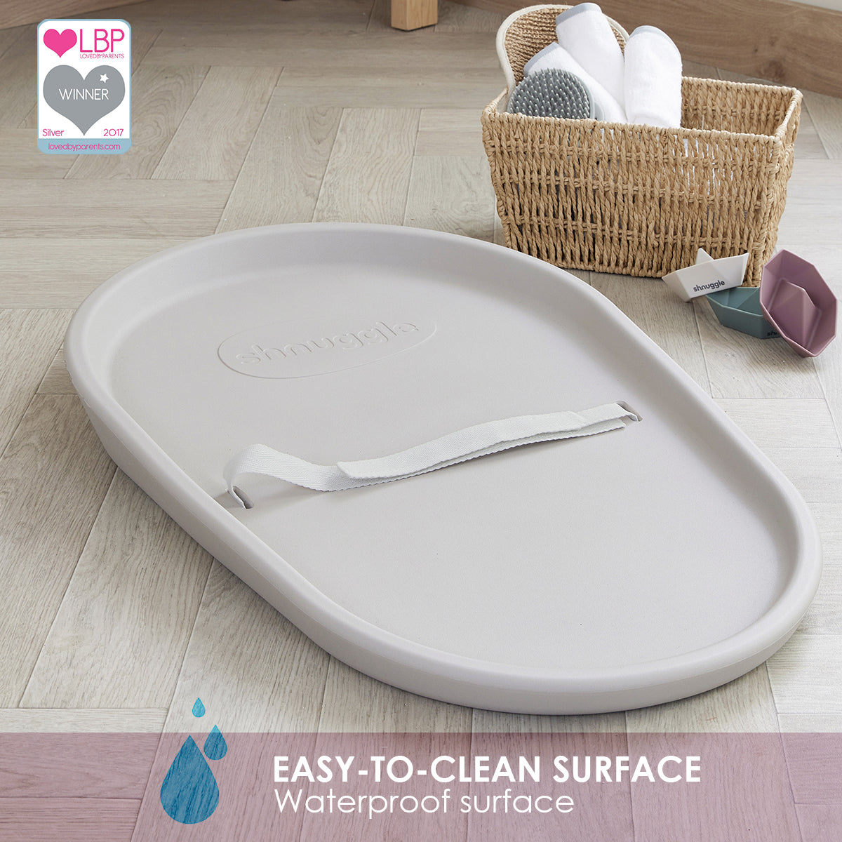 Changing Essentials Kit: Shnuggle Changing Mat + Diaper Pail + Better Bag Liners (90 Day Supply)