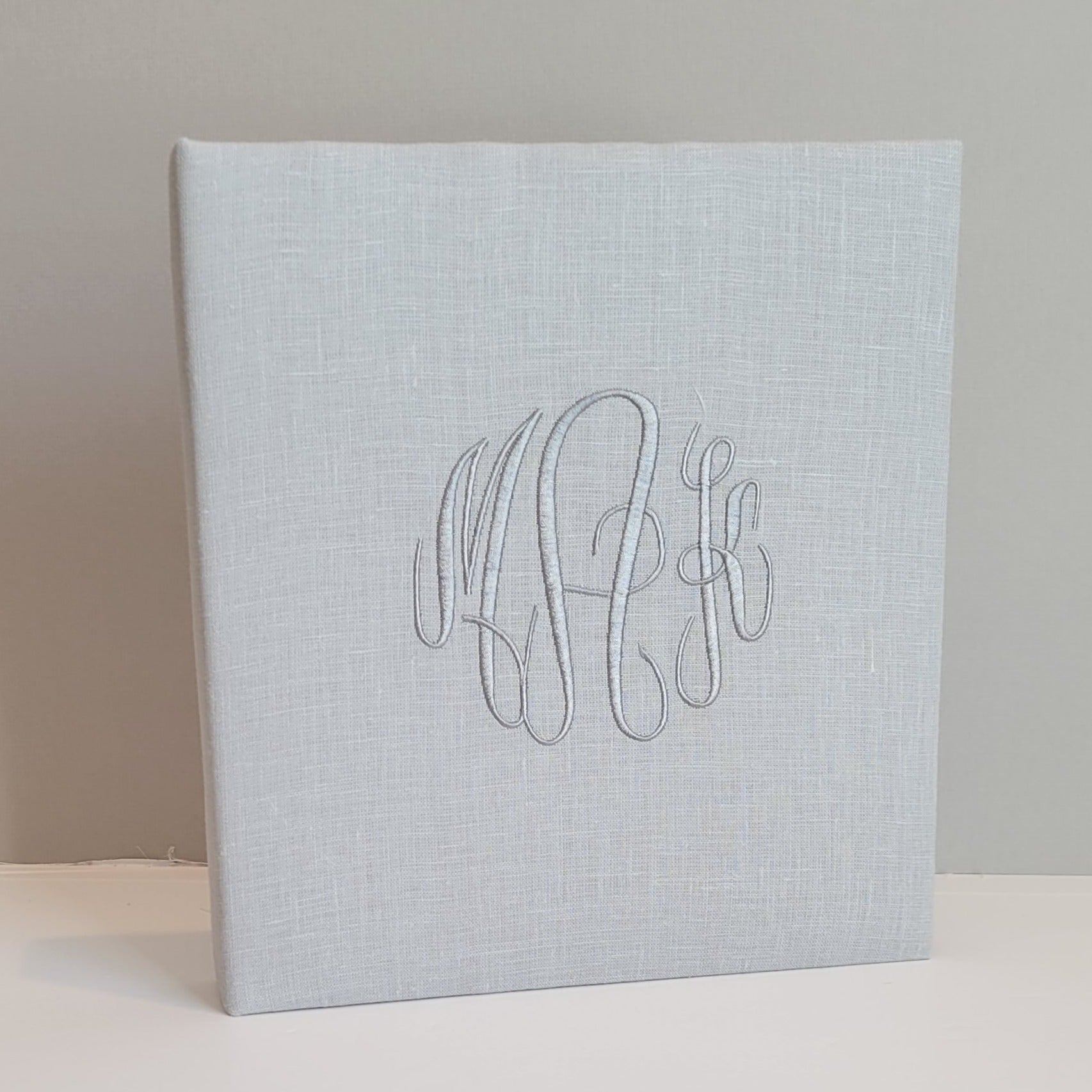Baby Memory Book - Gray Linen (w/o Bow)
