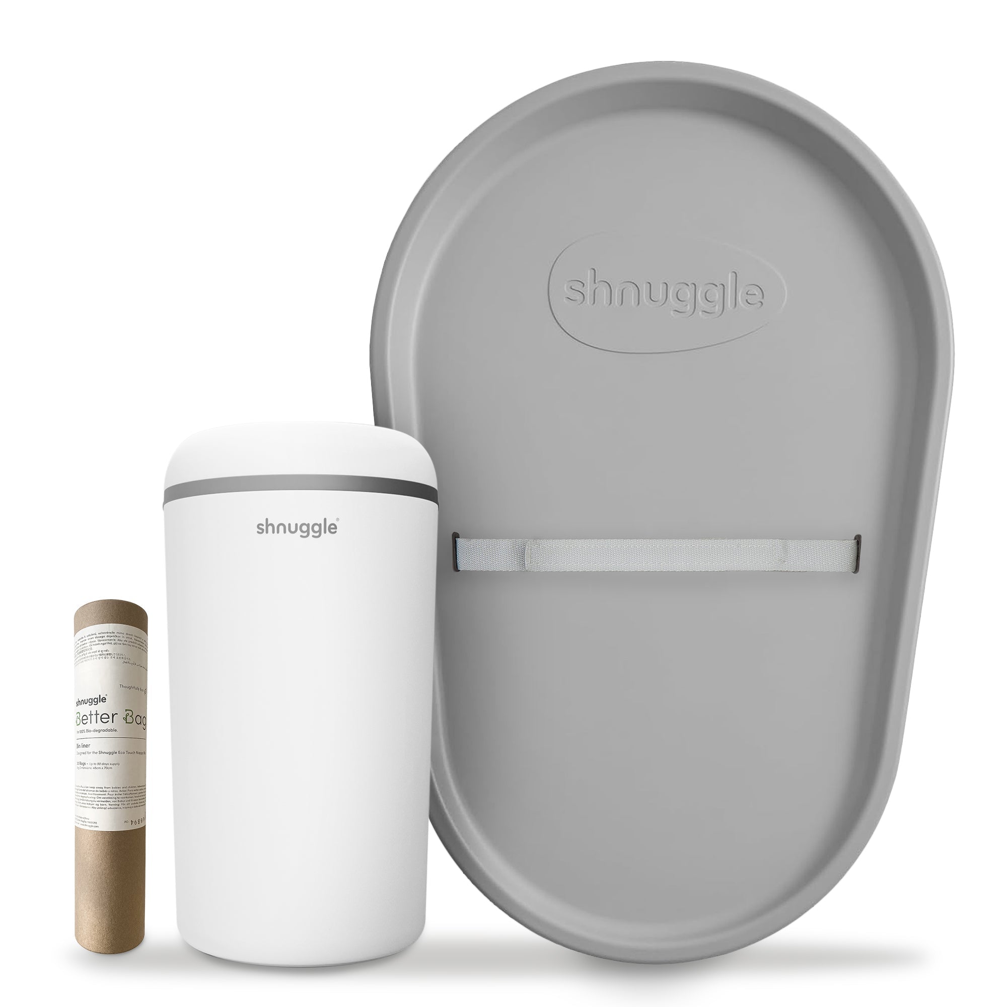 Changing Essentials Kit: Shnuggle Changing Mat + Diaper Pail + Better Bag Liners (90 Day Supply)