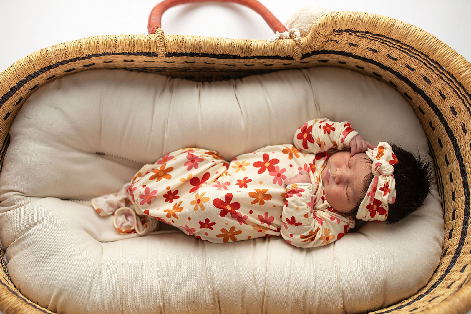 70s Groovy Flower Knotted Newborn Gown