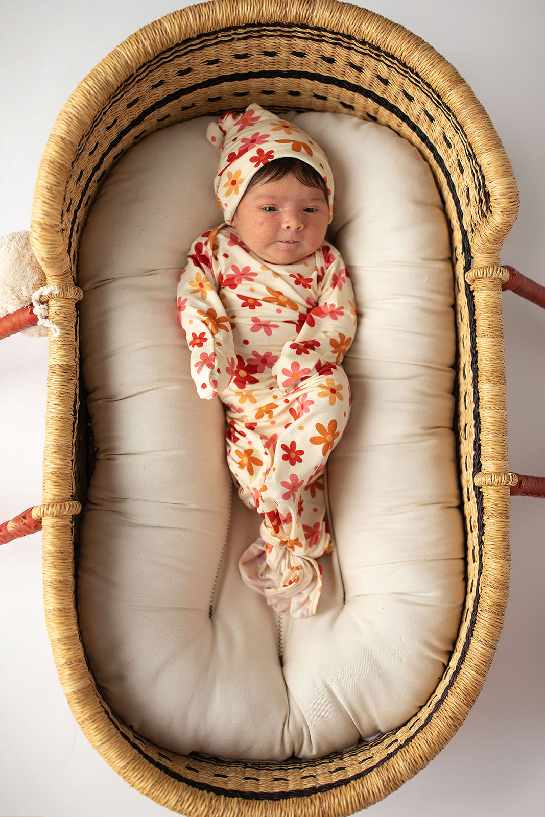 70s Groovy Flower Knotted Newborn Gown