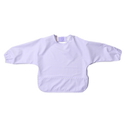 Magnetic Long Sleeve Bib - Violet Check